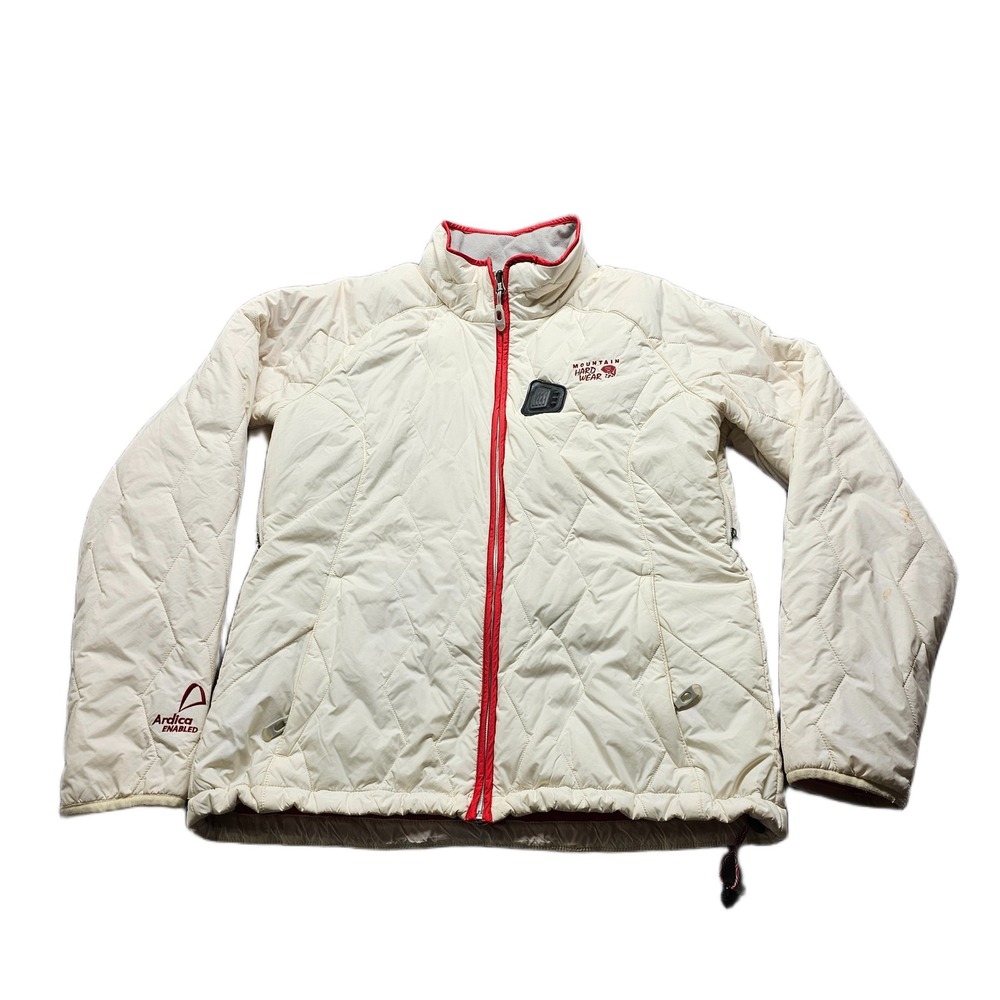Mountain Hardwear Radiance Heated Quilted Jacket Womens Medium White Full Zip